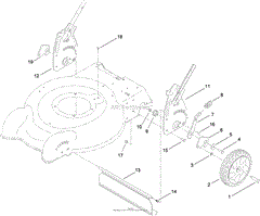 REAR WHEEL AND HEIGHT-OF-CUT ASSEMBLY