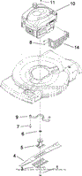 ENGINE AND BLADE ASSEMBLY