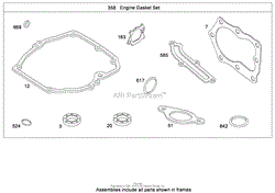 ENGINE GASKET SET BRIGGS AND STRATTON 124T02-0215-B1