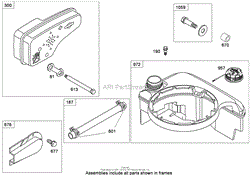 MUFFLER AND FUEL TANK ASSEMBLY BRIGGS AND STRATTON 124T02-0215-B1