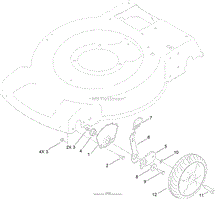 FRONT WHEEL AND HEIGHT-OF-CUT ASSEMBLY