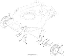 FRONT WHEEL AND HEIGHT-OF-CUT ASSEMBLY