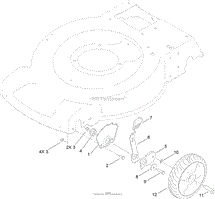 FRONT WHEEL AND HEIGHT-OF-CUT ASSEMBLY