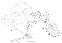 TRANSMISSION AND REAR WHEEL ASSEMBLY