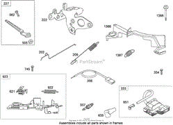 GOVERNOR, CONTROLS AND IGNITION ASSEMBLY BRIGGS AND STRATTON 124T02-0203-B1