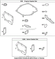 ENGINE AND VALVE GASKET SETS BRIGGS AND STRATTON 124T02-0206-B1