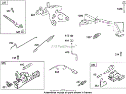 GOVERNOR, CONTROLS AND IGNITION ASSEMBLY BRIGGS AND STRATTON 124T02-0206-B1