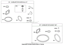 CARBURETOR OVERHAUL KIT BRIGGS AND STRATTON 126T02-0220-B1