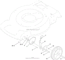 FRONT WHEEL AND HEIGHT-OF-CUT ASSEMBLY