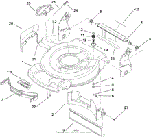 DECK, SIDE CHUTE AND REAR DOOR ASSEMBLY