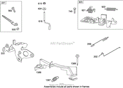 GOVERNOR AND CONTROLS ASSEMBLY BRIGGS AND STRATTON 124L02-0126-F1