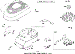 BLOWER HOUSING, FLYWHEEL AND IGNITION ASSEMBLY BRIGGS AND STRATTON 124L02-0126-F1