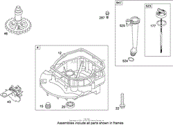 CRANKCASE COVER AND SUMP ASSEMBLY BRIGGS AND STRATTON 124L02-0126-F1