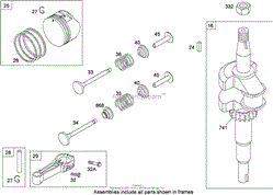 CRANKSHAFT, PISTON, RING AND CONNECTING ROD ASSEMBLY BRIGGS AND STRATTON 124L02-0126-F1