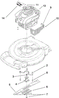 ENGINE AND BLADE ASSEMBLY