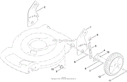 REAR WHEEL AND HEIGHT-OF-CUT ASSEMBLY