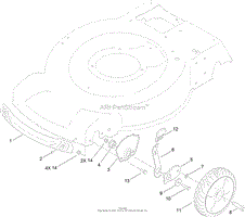 FRONT WHEEL AND HEIGHT-OF-CUT ASSEMBLY