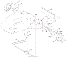 REAR WHEEL AND HEIGHT-OF-CUT ASSEMBLY