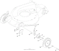 FRONT WHEEL AND HEIGHT-OF-CUT ASSEMBLY