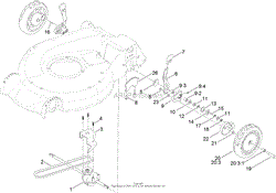 REAR WHEEL AND HEIGHT-OF-CUT ASSEMBLY