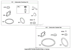 CARBURETOR OVERHAUL KIT BRIGGS AND STRATTON 126T02-0241-B1