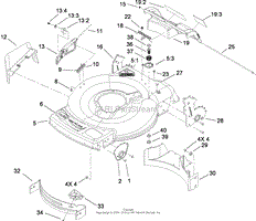 DECK, SIDE CHUTE AND REAR DOOR ASSEMBLY