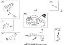 MUFFLER AND FUEL TANK ASSEMBLY BRIGGS AND STRATTON 126T02-0241-B1