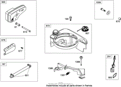 MUFFLER AND FUEL TANK ASSEMBLY BRIGGS AND STRATTON 126T02-0233-B1