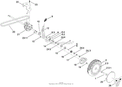 TRANSMISSION AND REAR WHEEL ASSEMBLY