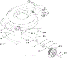 FRONT WHEEL AND HEIGHT-OF-CUT ASSEMBLY