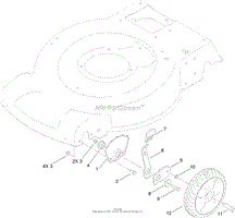 FRONT WHEEL AND HEIGHT-OF-CUT ASSEMBLY