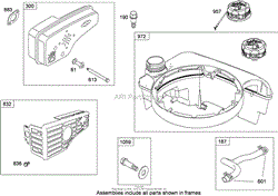 MUFFLER AND FUEL TANK ASSEMBLY BRIGGS AND STRATTON 122T02-2059-B1