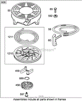 REWIND STARTER ASSEMBLY BRIGGS AND STRATTON 122T07-2058-B1