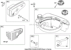 MUFFLER AND FUEL TANK ASSEMBLY BRIGGS AND STRATTON 122T07-2058-B1