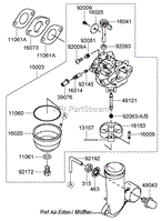 CARBURETOR ASSEMBLY KAWASAKI FJ180V-AS28