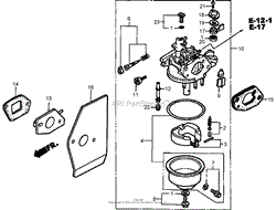 CARBURETOR ASSEMBLY HONDA GXV160K1-A1T