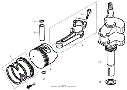 CRANKSHAFT AND PISTON ASSEMBLY HONDA GXV160UH2 A1T