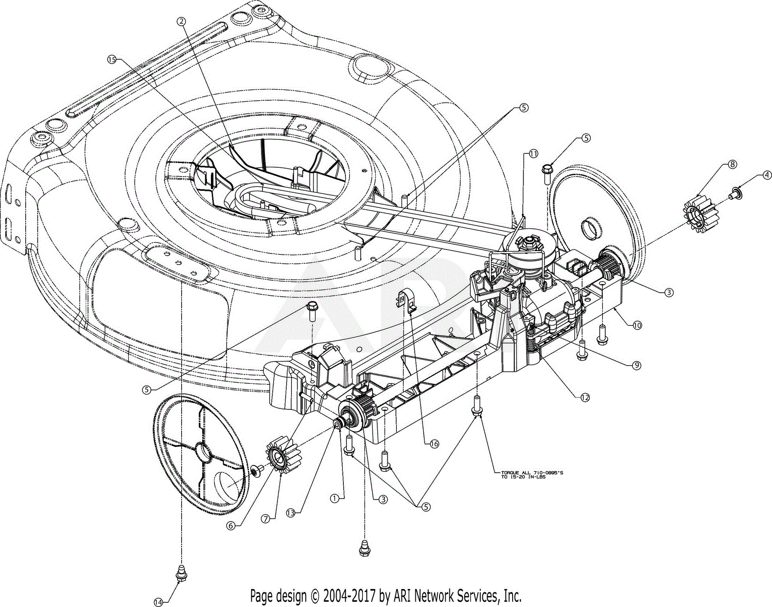 Troy Bilt 12A A2BU711 TB 200 2017 Parts Diagram for Transmission