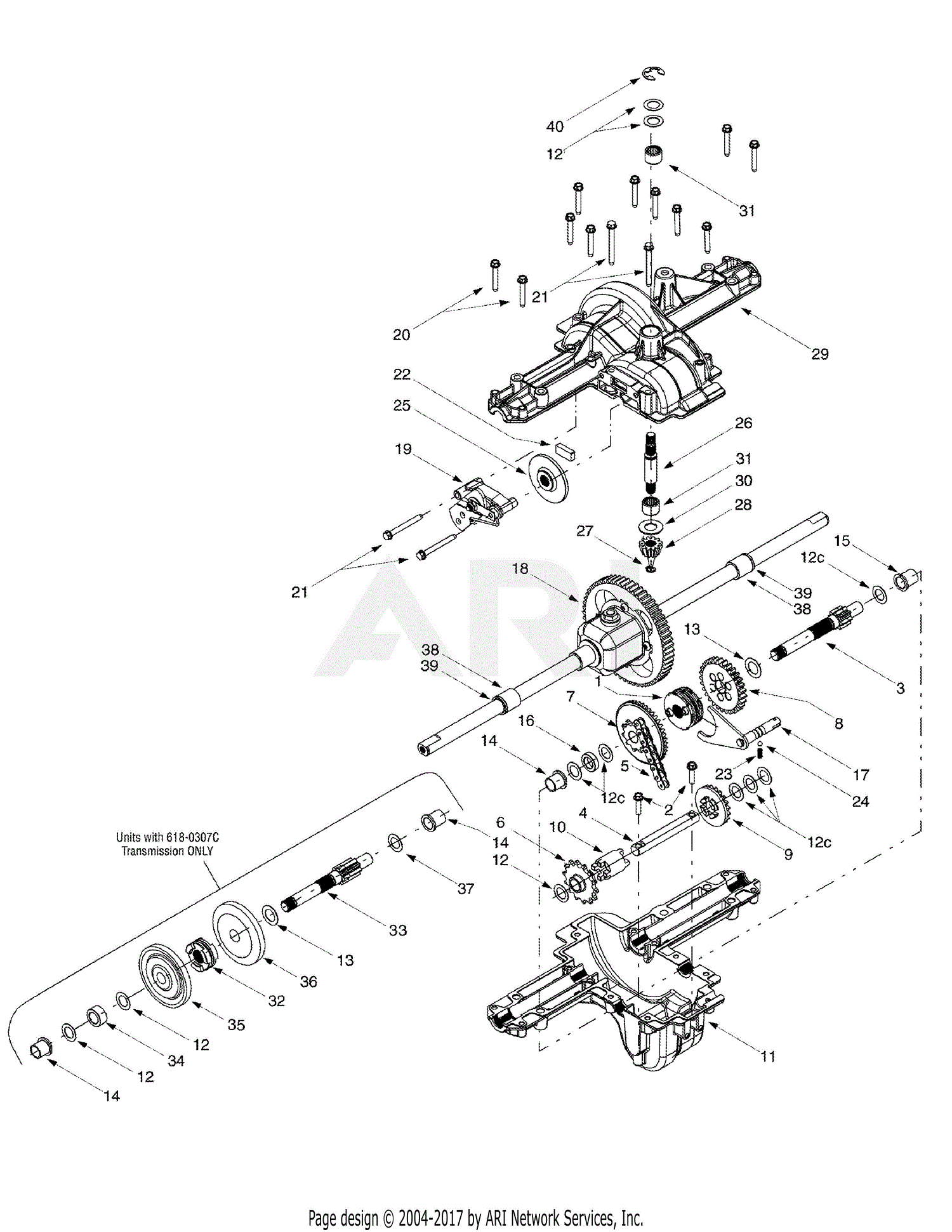 Troy Bilt 13AD609G063 (2000) Parts Diagram for Single Speed