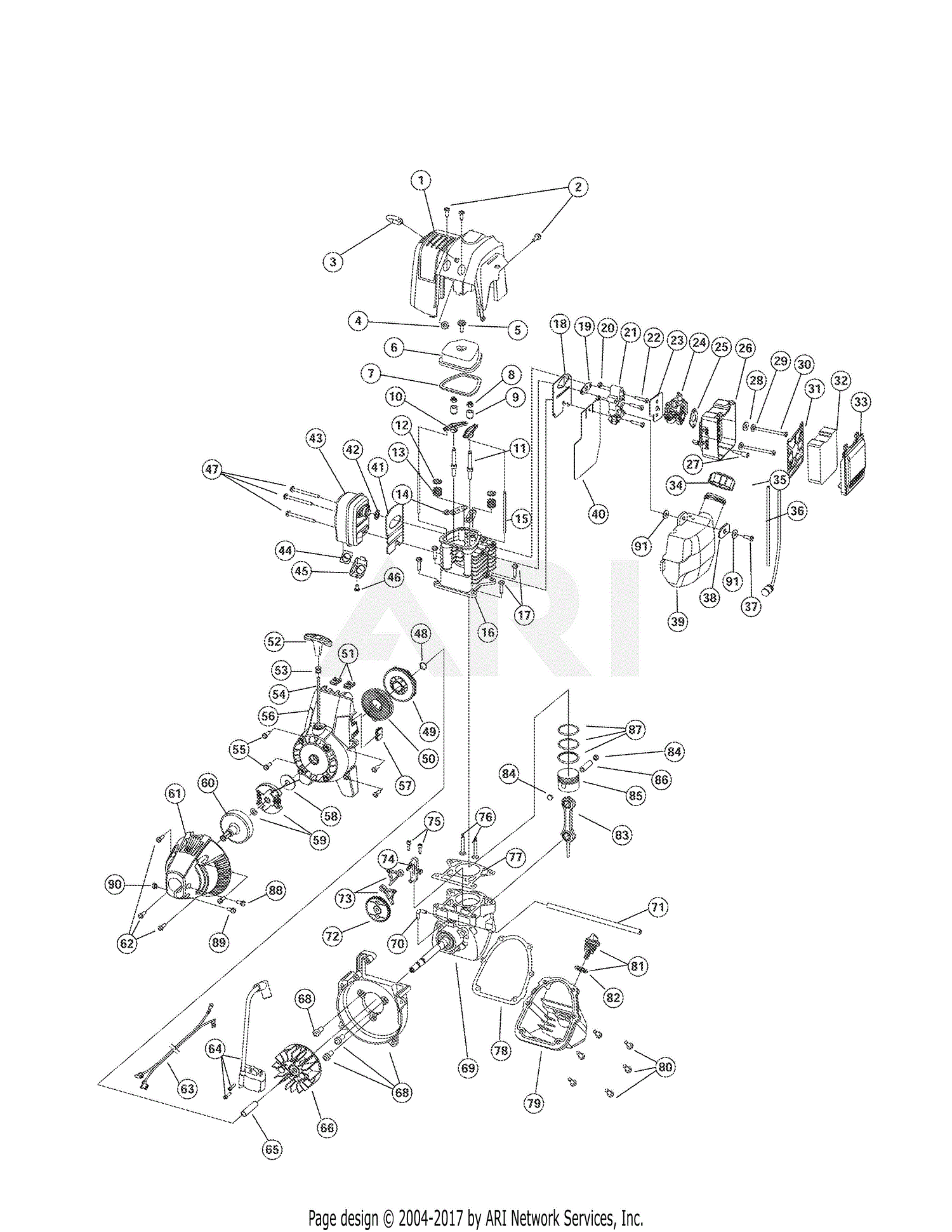 Troy Bilt 21AT144R966 Tiller/Edger (2005) Parts Diagrams