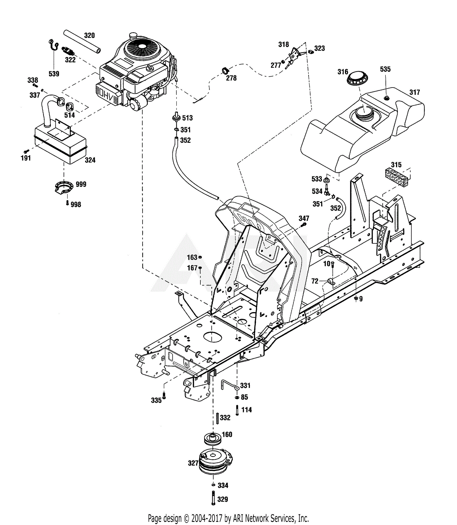 Troy Bilt 13123 14HP HydroStatic LTX Tractor (S/N