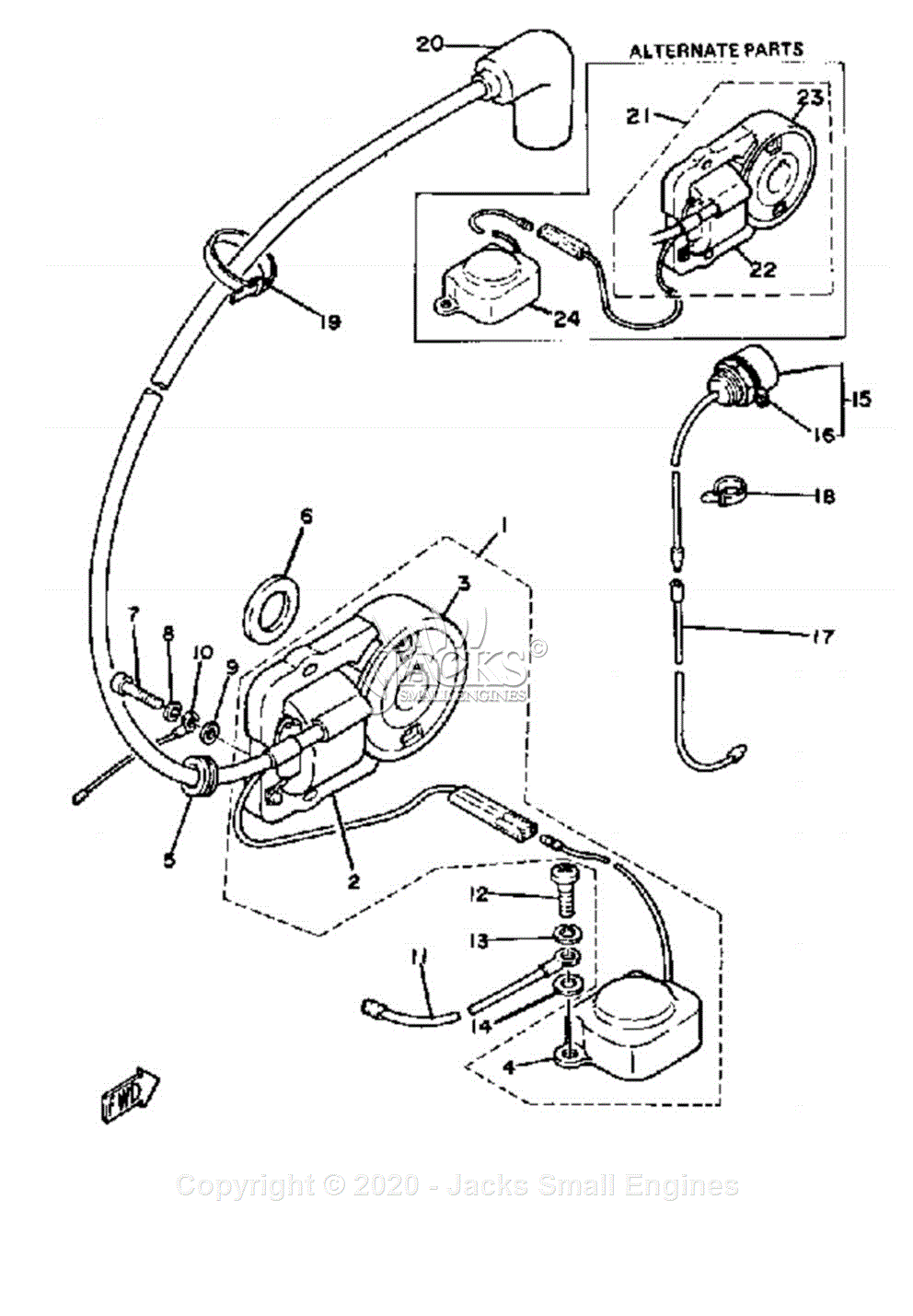 Yamaha KT100S Parts Diagram for TCI MAGNETO Yamaha KT100S Parts Diagram for TCI MAGNETO
