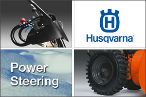 Husqvarna power steering on your snow blower lets you turn on a dime