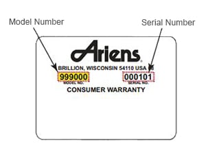 Ariens Model Number Locator