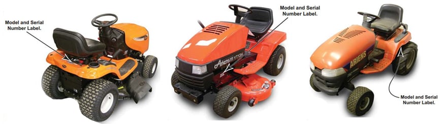 Ariens Riding Mower Model Locator