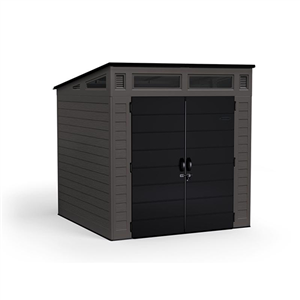 Modernist 7 ft. x 7 ft. Plastic Storage Shed with Floor Kit BMS7780